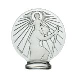 René Lalique (1860-1945), a clear and frosted glass paper-weight/car mascot ‘Sainte-Christophe’, No.