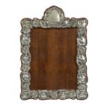An Art Nouveau Silver and mahogany photograph frame Mark of William Deakin, Birmingham hallmarks