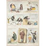 William Heath, British 1795-1840- McLean's Monthly Sheet of Caricatures; hand-coloured