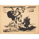 Louis Anquetin, French 1861-1932- Le Cavalier et le Mendiant, 1893; lithograph, signed and dated