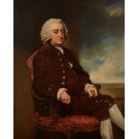 George Romney, British 1734-1802- Portrait of John Smith, merchant of Westminster, seated three-