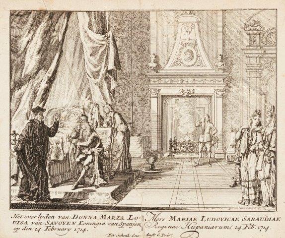 Pieter Schenk the Elder, German 1660-1718/19- Marine and group figure in interiors and exterior - Image 4 of 4