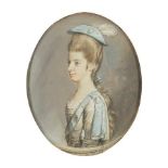 Hugh Douglas Hamilton, Irish c.1740-1808- Portrait of Miss Anne Hale, half-length turned to the left