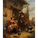 Manner of Giacomo Francesco Cipper, mid 19th century- A travelling hurdy-gurdy player and dancing