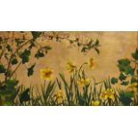 Mary E Williams, British b.1838- Spring, Summer, Autumn; oil and oil gilding on canvas, three, ea.