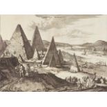 John Ogilby, British 1600-1676- Egiptische Piramiden and de Stadt Benin, 1670; etchings on laid