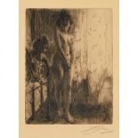 Anders Zorn, Swedish 1860-1920- A Dark Corner [Asplund 176], 1903; drypoint etching on wove paper,