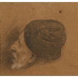 William Edward Stott ARA NEAC, British 1855-1918- Study of a head for the Good Samaritan; pencil