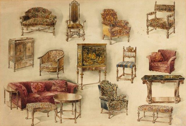 William Baumgarten & Co., New York & Chicago, American act. 1893-1914- Designs for a large set of