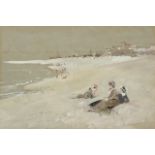 Attributed to William Frederick 'Fred' Mayor, British 1865-1916- The Lido at Venice; gouache over