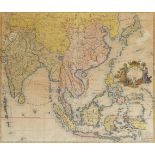 John Senex, British 1678-1740- A New Map of India & China from the Latest Observation, 1721; hand-