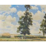 Arthur Henry Jenkins, Scottish 1871-1940- Near Ogbourne St Andrew, Wiltshire; oil on canvas laid