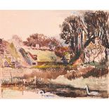 Edward Charles Prust, British 1891-1978- Near Harefield, 1935; watercolour on pink wove paper,