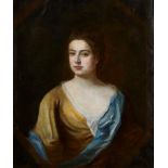 Follower of Sir Godfrey Kneller, British 1646-1723- Portrait of a lady, quarter length turned to the