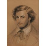 Attributed to George Richmond RA, British 1809-1896- Portrait of a gentleman, head and shoulders