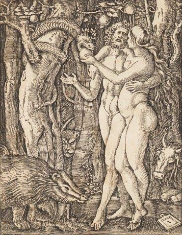 Marcantonio Raimondi, Italian 1480-1527- The Fall of Man [Bartsch 585], & Christ Washing St Peter'