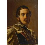 Follower of Franz Xaver Winterhalter, German 1805-1873- Portrait of Prince Albert, wearing the robes