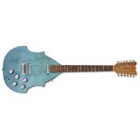 A c.1965 Danelectro Bellzouki Vincent Bell 7020 12 String Guitar in Metallic Blue Finish, with two