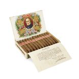 A box of twenty five La Flor de Henry Clay cigars, in cedar case, with printed labels, the box