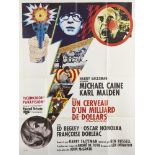 Man with the Billion Dollar Brain, 1967, A French film poster entitled Un Cerveau d' un millard de
