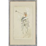 Attributed to Alfredo Edel Corlorno, a costume design for a female actress in a play or opera as a