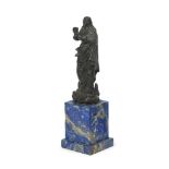 A bronze model of the Virgin Mary, 18th century, standing contrapposto on a crescent moon with