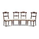 A set of four Italian mahogany side chairs, attributed to Henry Thomas Peters of Genoa, early 19th