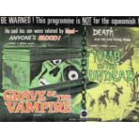 Grave of the Vampire/Tomb of the Undead, 1972, a double bill poster, UK Quad, 76 x 102, together