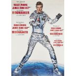 James Bond, Moonraker, 1979, 196 x137cm, together with a film programme for Octopussy and a United