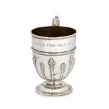 A silver mug, Birmingham c.1904, The Alexander Clark Manufacturing Co., with moulded strapwork below