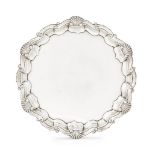 A late Victorian silver salver, London c.1900, Goldsmiths & Silversmiths Co. Ltd., with shell and