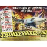 Thunderbirds Are Go, 1966, a film poster for United Artists, UK Quad, printed in England by