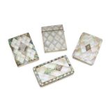 Two Continental mother of pearl veneered cartes-de-visites cases, late 19th century, one with