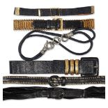 A collection of four Gianfranco Ferre leather belts, together with an example by Valentino and