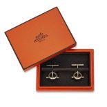 Hermes, Paris: a pair of Hermes silver horse bit cufflinks, in fitted boxPlease refer to