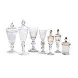 A collection of seven German and Bohemian glasses, early/mid-18th century, comprising a German
