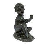 Aimé-Jules Dalou, French 1838-1902, a bronze entitled 'Enfant assis. Etude pour le Monument aux