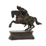 A Continental bronze equestrian group, in the Renaissance taste, 18th century, modelled as a warrior