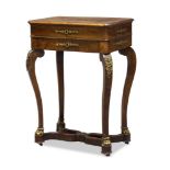 A French Empire style mahogany and gilt metal mounted ladies writing desk, late 19th century, the