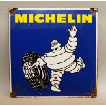 Two Michelin tyre tin plate and enamel signs, mid 20th century, printed with lettering to base,