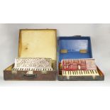 A Casali accordion, from Verona, 20th century, in an electric blue pearl finish, in a wooden case,
