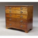 A Victorian mahogany secretaire chest, the rectangular top above secretaire drawer enclosing nine