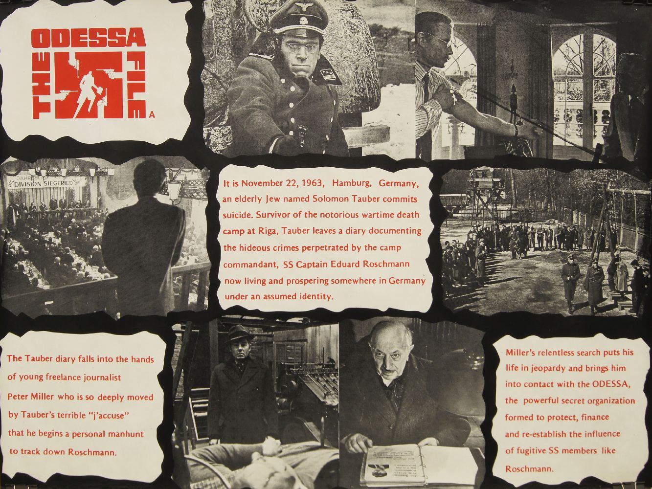 The Odessa File, 1974, a film poster, 76 x 102cmPlease refer to department for condition report