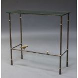 A patinated cast metal console table, in the manner of Diego Giacometti, late 20th Century, with