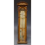 A Victorian oak cased Admiral Fitzroy barometer, 117cm highPlease refer to department for