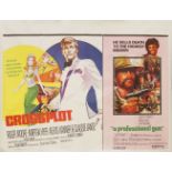 Cross Plot/A professional gunman, a double bill film poster, 75 x 99cm, together with various film