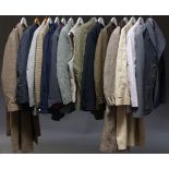 A collection of men's vintage suits, 1960s and later, to comprise jackets and trousers, one with