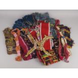A pair of women's woven headbands, Guatemala, Guetzaltenango, with multiple bands of coloured