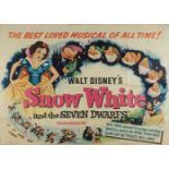Snow White and the Seven Dwarfs, early 1951 A Walt Disney British Quad film poster, printed by