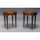 Julian Chichester, a pair of 'Crillion' mahogany and brass bound side tables, of recent manufacture,